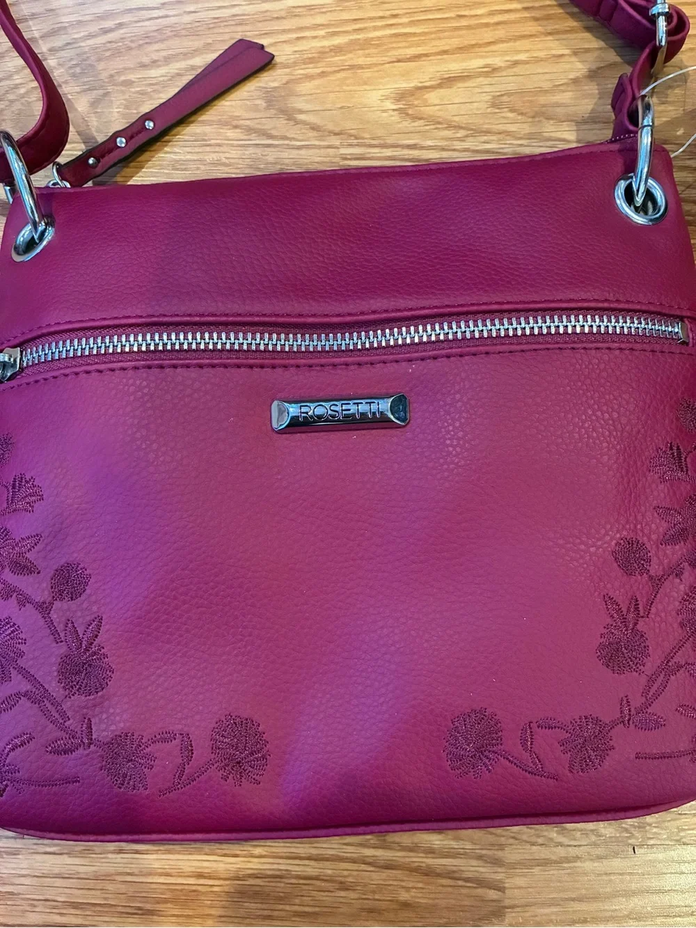 New Rosetti Burgundy Floral Crossbody Bag